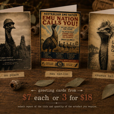 emu observating greeting cards Thumbnail