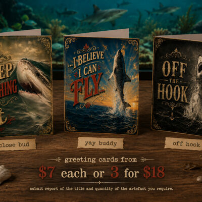 shark observating greeting cards Thumbnail